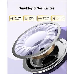 UGREEN HiTune S3 True Clip Kablosuz Kulak İçi Kulaklık, 30 Saat Çalma Süresi - Lila