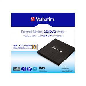 VERBATİM SLIMLINE USB 3.2 Gen 1/ USB-C CD/DVD HARİCİ YAZICI