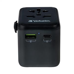 Verbatim UTA-02 Evrensel Seyahat Adaptörü PD20W / QC / 1xUSB / 1xType-C