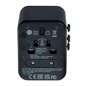 Verbatim UTA-02 Evrensel Seyahat Adaptörü PD20W / QC / 1xUSB / 1xType-C