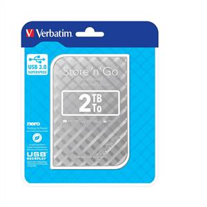 VERBATIM 2,5" 2 TB Store 'n' Go USB3.0 / USB2.0 Silver Taşınabilir Disk