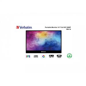 VERBATIM 14" 49591  PMT-14 6Ms FULL HD IPS TAŞINABİLİR DOKUNMATİK EKRANLI MONİTÖR