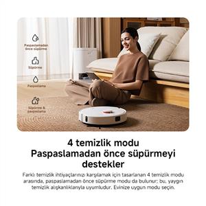 Xiaomi Robot Vacuum H50 Beyaz Akıllı Robot Süpürge