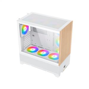 XIGMATEK ENDORPHIN WD ARCTIC BEYAZ 4x12cm ARGB AHŞAP PANEL MidT E-ATX GAMING KASA