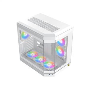 XIGMATEK CUBI ARCTIC BEYAZ 6x12cm ARGB TEMPERLİ CAM MidT E-ATX GAMING KASA