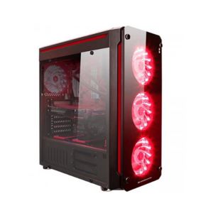 XIGMATEK GLARE 7A 600W 80+PLUS Temper Camlı 4 Adet Kırmızı Led Fanlı  Atx Kasa